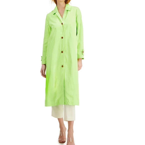 Alfani Jackets \u0026 Coats | Alfani Green Pleated Trench Coat Szmedium | Color: Green | Size: M | Mylittlepopshop's Closet